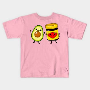 Vegemite and Avacado - Cute friends - Cute Vegetarian Spread - Australia Kids T-Shirt